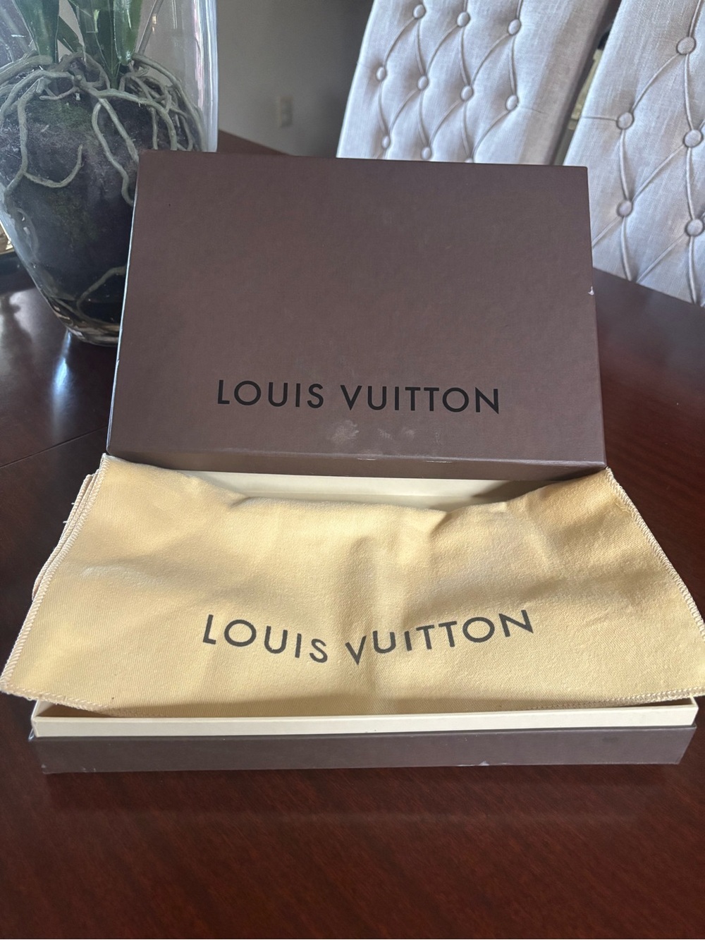 Louis Vuitton Brown Box with Cream Dust Bag